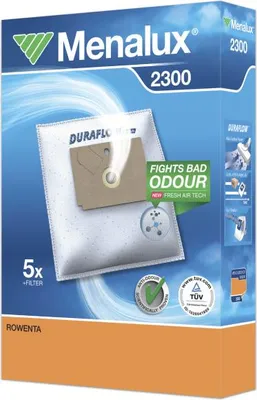 A product box for Menalux 2300 vacuum cleaner bags.