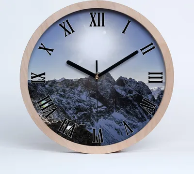 Produktbild von Holzuhr 25fi cm wanduhr - schwarze Spitzen - Winter in der Tatra