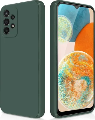 Produktbild von Silikon Hülle für Samsung Galaxy A23 5G/4G Flüssigsilikon Dünn Gel Gummi Matt Kratzfeste Schutzhülle Nachtgrün