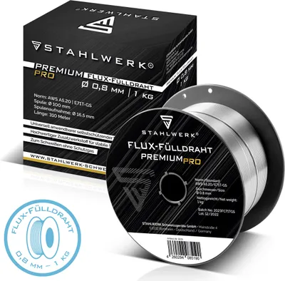 Produktbild von STAHLWERK Schweißdraht MIG MAG Premium Fülldraht E71T-GS Ø 0,8 mm S100/D100 1 kg