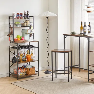 Produktbild von Multifunktionales Küchenregal - stehendes Bäckerregal - 6 Regale - braun-schwarz