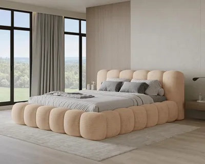 Produktbild von Chilly Möbel Design Bett Stone - Polsterbett mit Bettkasten, Lattenrost und Kopfteil 140x200 cm / Metallrahmen / Cord / Rosa