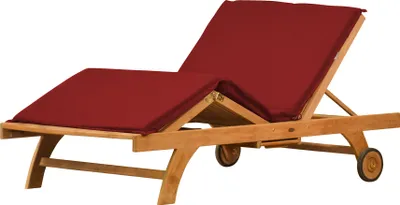 Produktbild von Liegenauflage Polster Gartenliege rot 105 x 195 cm als Auflage für Doppelliege extra breit, waschbar und UV-stabil