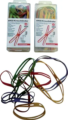 Produktbild von Kreuzband 510.035 150x11mm farbig sortiert 12 Stück Packung mit 12 Stück
