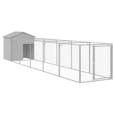 Immagine prodotto di Casetta Cani Tetto Grigio Chiaro 117x609x123 cm Acciaio Zincato
