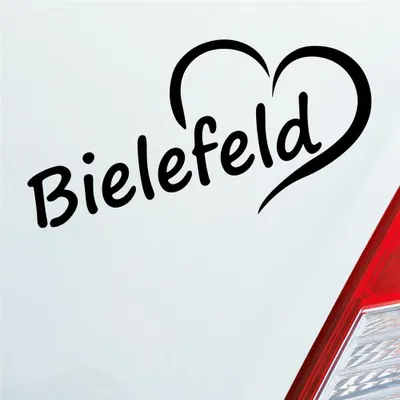 Produktbild von Auto Aufkleber Bielefeld Herz Stadt City Liebe Love Heart 16x8 cm Schwarz Matt Sticker Heckscheibenaufkleber