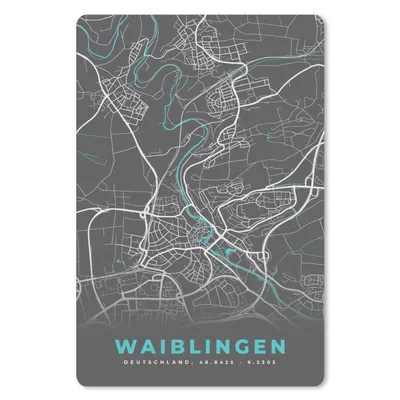 Produktbild von MuchoWow® Mauspad Mousepad Deutschland - Blau - Waiblingen - Stadtplan - Karte 40x60 cm - Mousepads - Maus Mat - Pad - Mausunterlage - Schreibtisch Accesoire