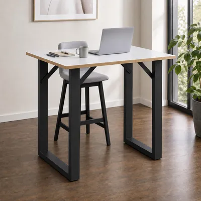 Produktbild von VCM Bartisch, Stehtisch und Meetingtisch, 110 x 80 x 102 cm, Hochtisch für Küche, Büro und Lounge - Salia