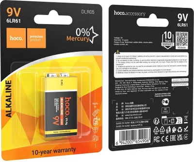 Produktbild von Alkalibatterie 6LR61 Hoco 9V DLR05 1 Stück