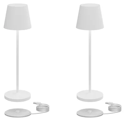 Immagine prodotto di Set di 2 lampade da tavolo a LED, ricaricabili, luce calda, 3000 K