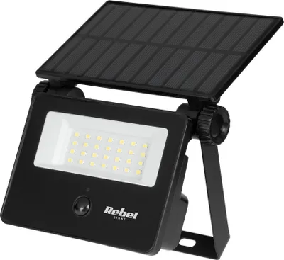 Obrázek produktu pro Rebel URZ3625 Solární reflektor se senzorem soumraku a pohybu, 6 W, 6500 K, 800 lm