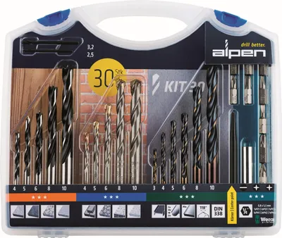 Produktbild von Kombi Bohrer- und Bit Set Alpen 30-tlg