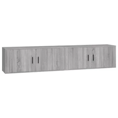 Produktbild von TV-Wandschränke 2 Stk. Grau Sonoma 100x34,5x40 cm