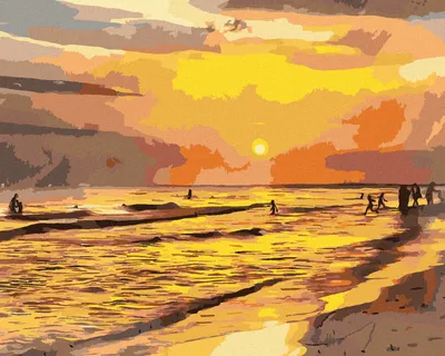 Produktbild von Zuty - Malen nach Zahlen - SONNENUNTERGANG AM STRAND, 40x50 cm, ohne Keilrahmen