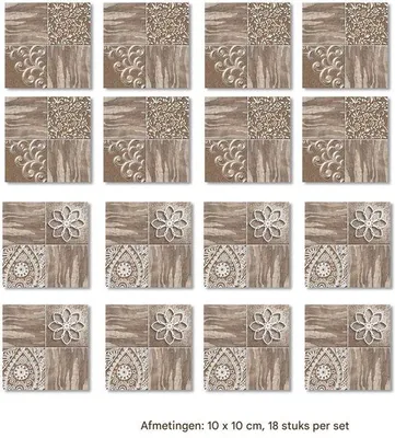Immagine prodotto di Adesivi decorativi per piastrelle da cucina e da bagno - Autoadesivi - Impermeabili - 10 x 10 cm - Set di adesivi decorativi