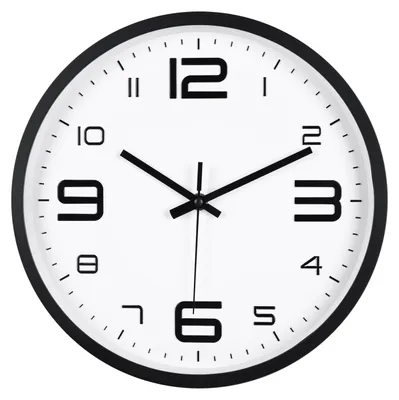 Immagine prodotto di IvoQ Orologio da Parete 3D Moderno - Movimento Silenzioso - Facile da Leggere - Orologio Analogico da Parete - Nero/Bianco - 30 cm