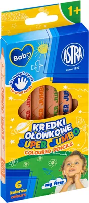 Immagine prodotto di Pastelli a matita Super Jumbo 6 colori Astra