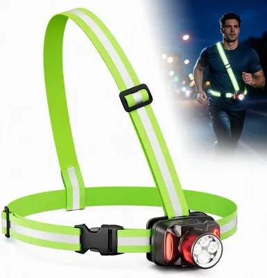 Produktbild von Lauflicht für Jogger, Brustleuchte, LED-Lauflicht, USB-C-aufladbar, 6 Lichtmodi und 90° schwenkbar