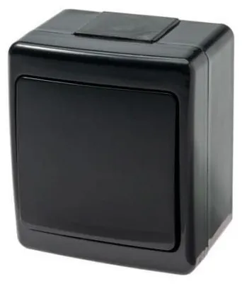 Immagine prodotto di Interruttore a muro nero, grado di protezione IP44, prese multiple da 1 a 3 moduli