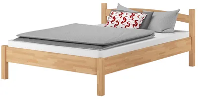 Produktbild von Massivholzbett Holzbett Buche natur 140x200 Doppelbett Bettrahmen Zubehör wählbar V-60.73-14ohne Zubehör