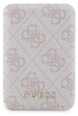 Zdjęcie produktu dla Guess Powerbank Indukcyjny 15Wgupb5Fp4Emgp 5000Mah Różowy/Pink 4G Leather Metal Logo Magsafe