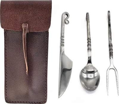 Produktbild von Mittelalter-Besteckset 4-teilig Edelstahl Fuhrmannsbesteck