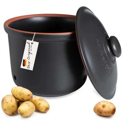 Kartoffeltopf MAXI PLUS 5,5 L – atmungsaktiver Keramik – schwarz