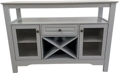 Produktbild von Graues Multifunktionales Sideboard 116x40x82cm MDF Lackiert Viel Stauraum Esszimmer Wohnzimmer Buero Modern Elegant