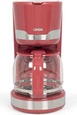 Obrázok produktu pre Elektrická kávovar LIVOO DOD201RC, 1,5 l, 1000 W, 12–14 šálok, chilli červená