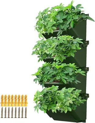Immagine prodotto di Vaso da fiori verde in plastica da appendere alla parete per il balcone