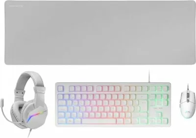 Produktbild von Tastatur mit Maus Mars Gaming MCPRGB3WES Weiß