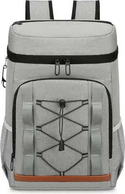 Image de Sac à dos isotherme pour pique-nique en plein air - imperméable, grand volume, en gris clair avec，（20 pièces minimum depour la personnalisation du logo）