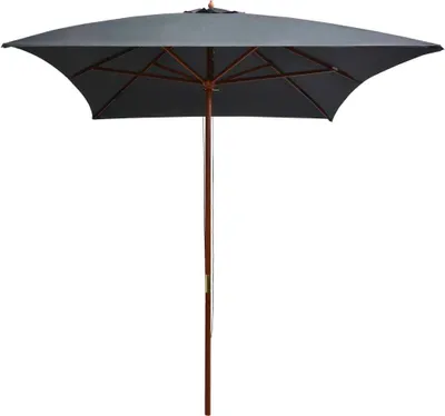 Image de vidaXL Parasol avec mât en bois 200x300 cm Anthracite