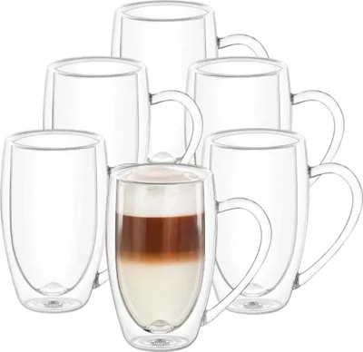 Produktbild von Wilmax Doppelwandige Gläser 400 ml Borosilikatglas 6er Set WL-888741/A6