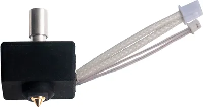 A 3D printer hotend extruder heating block kit.