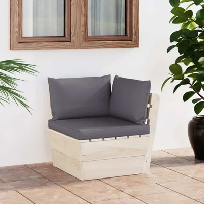 Produktbild von "2026 Promotion" Garten-Paletten-Ecksofa mit Kissen Imprägniertes Fichtenholz - Gartenstühle CC3619