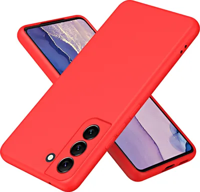 Produktbild von Galaxy S21 FE 5G Hülle, Flüssig Silikon Handyhülle Stoßfest Kratzfest Schutzhülle für Samsung Galaxy S21 FE 5G Rot