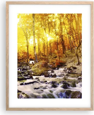 Produktbild von Gerahmtes Poster - Rahmen in heller Eiche - Berge Bach Wasser - 40x50 cm - Wand Bild - Wanddeko - Wandbilder - Wandposter - Bilderrahmen - Bilder - Kunstdruck - Wandbild - P2NPA40x50-3717