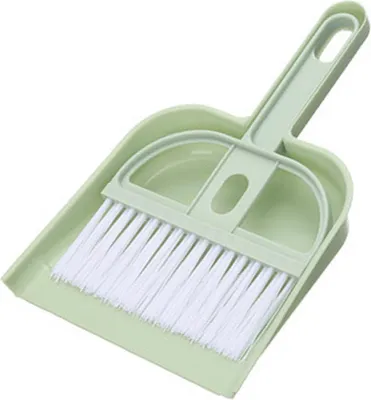Image de Mini balai de bureau en plastique Brosse de nettoyage Petit balai Pelle à poussière Set de nettoyage de bureau Nordic Green