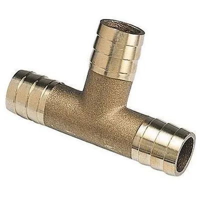 Produktbild von SOMATHERM FOR YOU – Gleichseitiges T-Stück mit Rippen – Zuverlässig, schnell und einfach anzuschließen – Für Gartenschläuche mit Ø 15–16 mm – Messing
