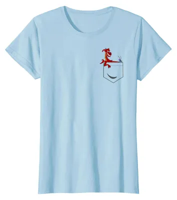 Productafbeelding van Disney Mulan T-shirt met opdruk van Mushu, met een zakje aan de linkerborst