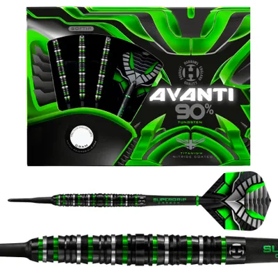 Produktbild von Harrows Avanti Softdarts, 90% Tungsten, Titanium-Nitrit, 18 Gramm, 45 mm Länge, 6.6 mm Durchmesser