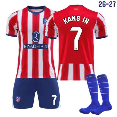Produktbild von #7 KANG IN Atletico Madrid home game,26-27 football jersey for Kids and Adults SIZE:S