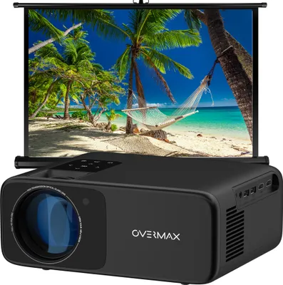 Produktbild von Overmax Multipic 4.2 LED Projektor, Native Auflösung Full HD 1080p, Beamer bis zu 200", Heimkino 4500 Lumen, 110W, Wi-Fi 5GHz, Bluetooth, 16:9, 4:3, 4-linsiges Objektiv, elektronischer Zoom