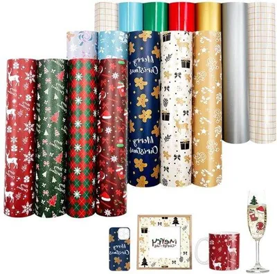 Productafbeelding van Kerstfolie-set met 14 zelfklevende folies en 2 transferfolies voor decoratie en knutselen