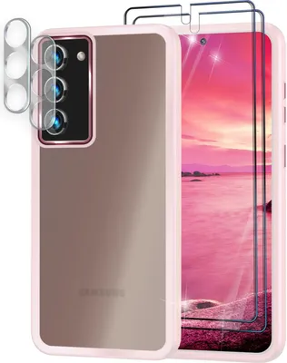 Produktbild von Hybrid Hülle für Samsung Galaxy S23 Plus, 2x Display- & Kameraschutz Rosa