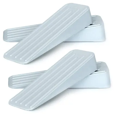 Image de Butoirs de porte, lot de 4, antidérapants, durables et résistants à l'usure, cales de porte en caoutchouc, grises, idéales pour tous types de surfaces, butoirs de porte en caoutchouc pour l'intérieur et l'extérieur.