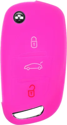Produktbild von Auto Schlüssel Hülle Silikon Schutz Cover Pink kompatibel mit Citroen Berlingo C4 DS3 DS4 DS5 DS6 3 Tasten Klappschlüssel