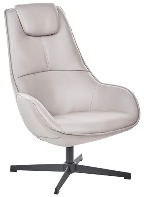Produktbild von BELIANI Polstersessel Hellgrau aus Stoff Drehbar Hohe Rückenlehne Mid Century Modern Stil Drehsessel Loungesessel Wohnzimmer