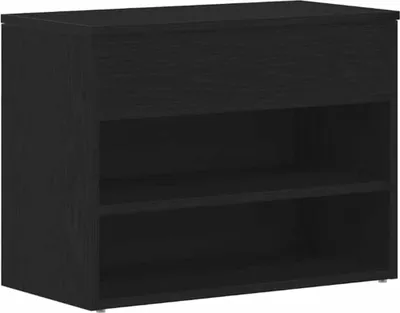 Image de Banc à chaussures Chêne noir 60 x 30 x 45 cm Bois d'ingénierie